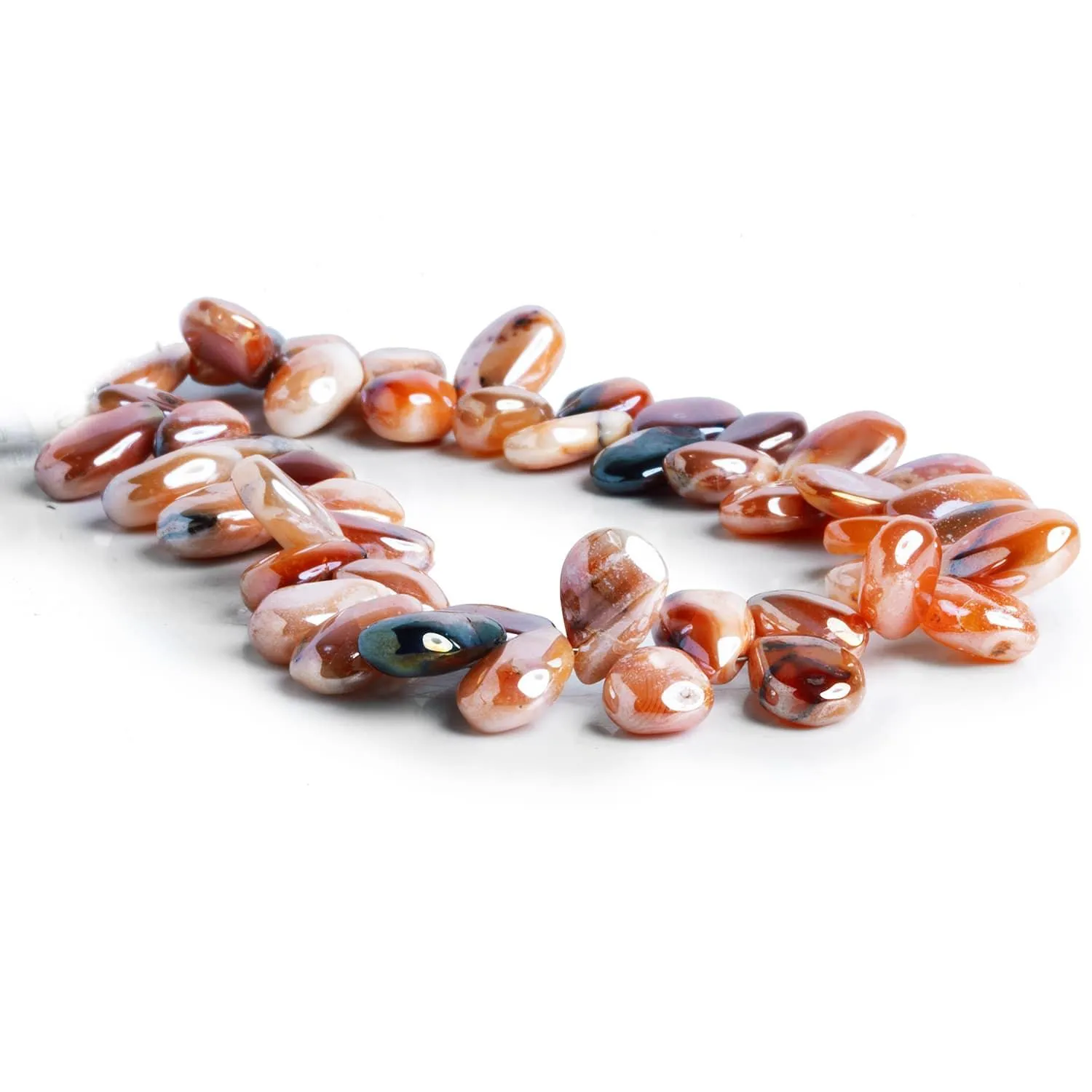 10x7mm Mystic Agate Plain Pears 8 inch 45 beads