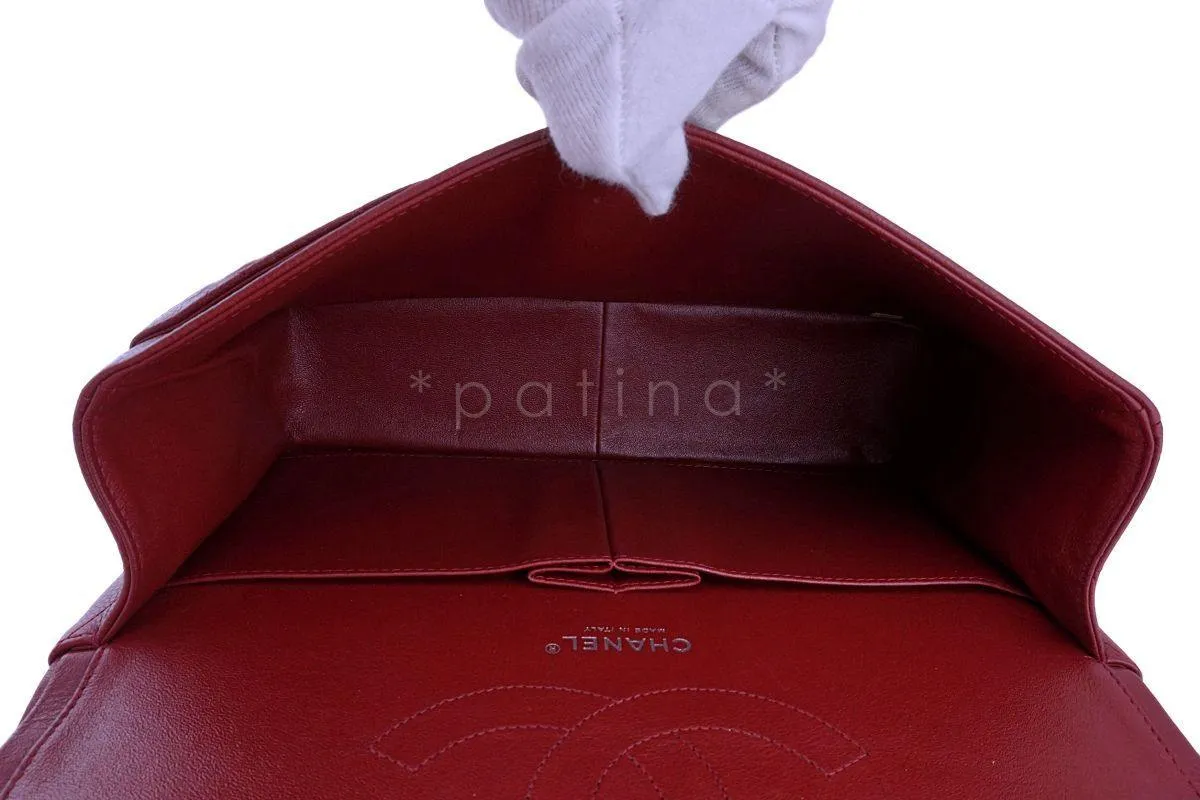 13B Chanel Red Caviar Jumbo Classic Double Flap Bag SHW