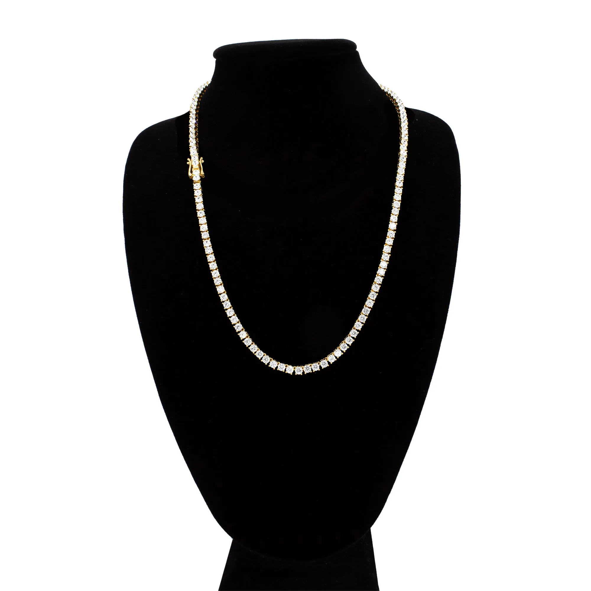 14K Gold-Plated Tennis Chain Cubic Zirconia Necklace For Women 18" 20" 24"