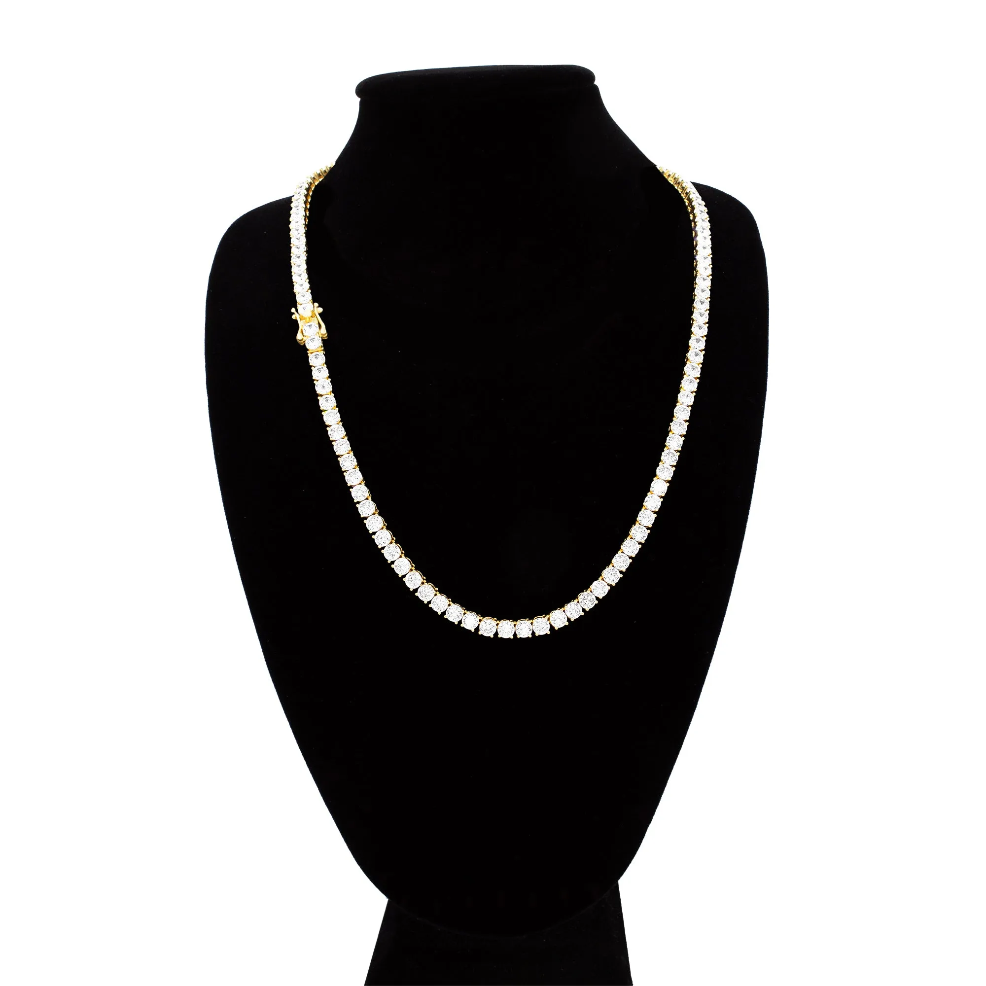 14K Gold-Plated Tennis Chain Cubic Zirconia Necklace For Women 18" 20" 24"