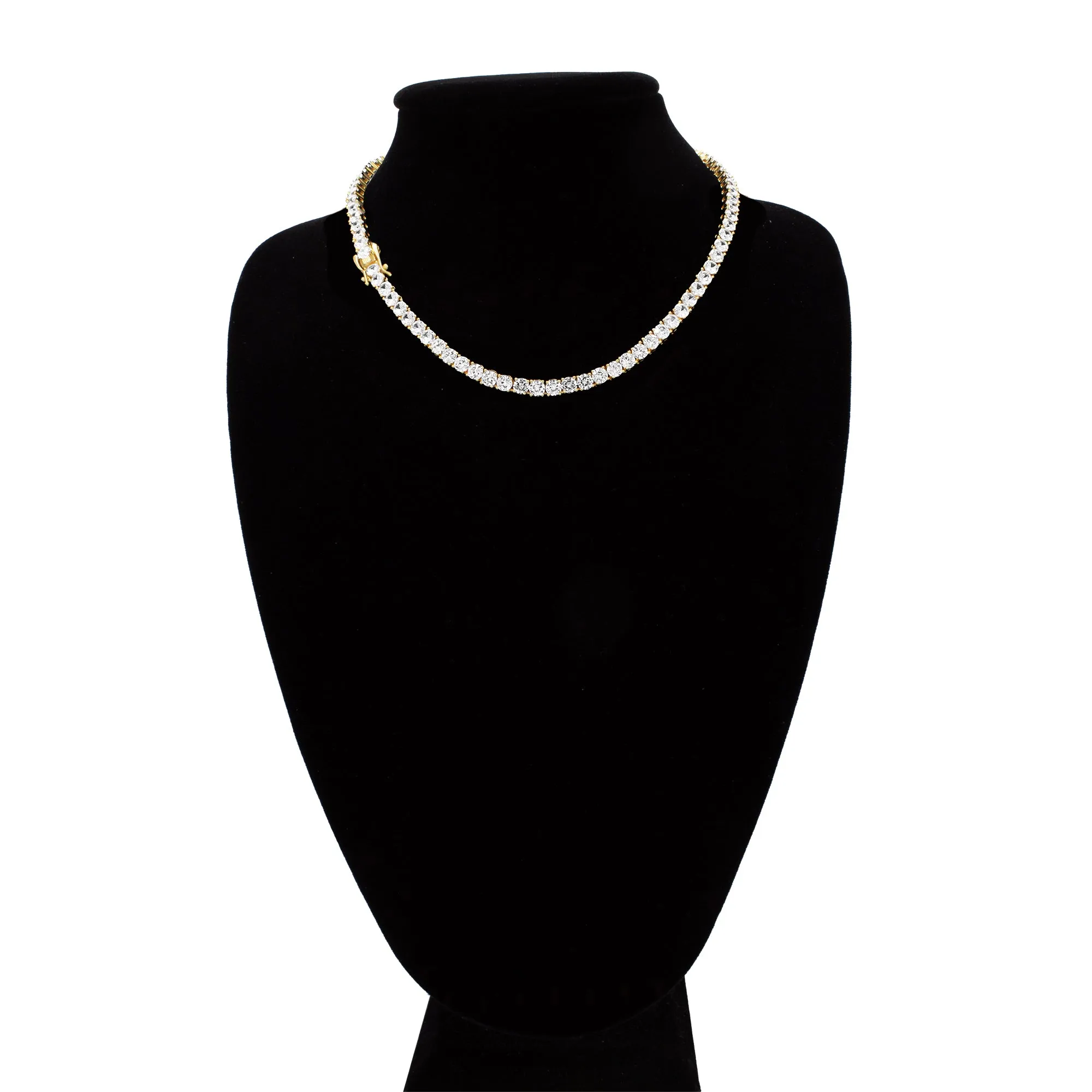 14K Gold-Plated Tennis Chain Cubic Zirconia Necklace For Women 18" 20" 24"