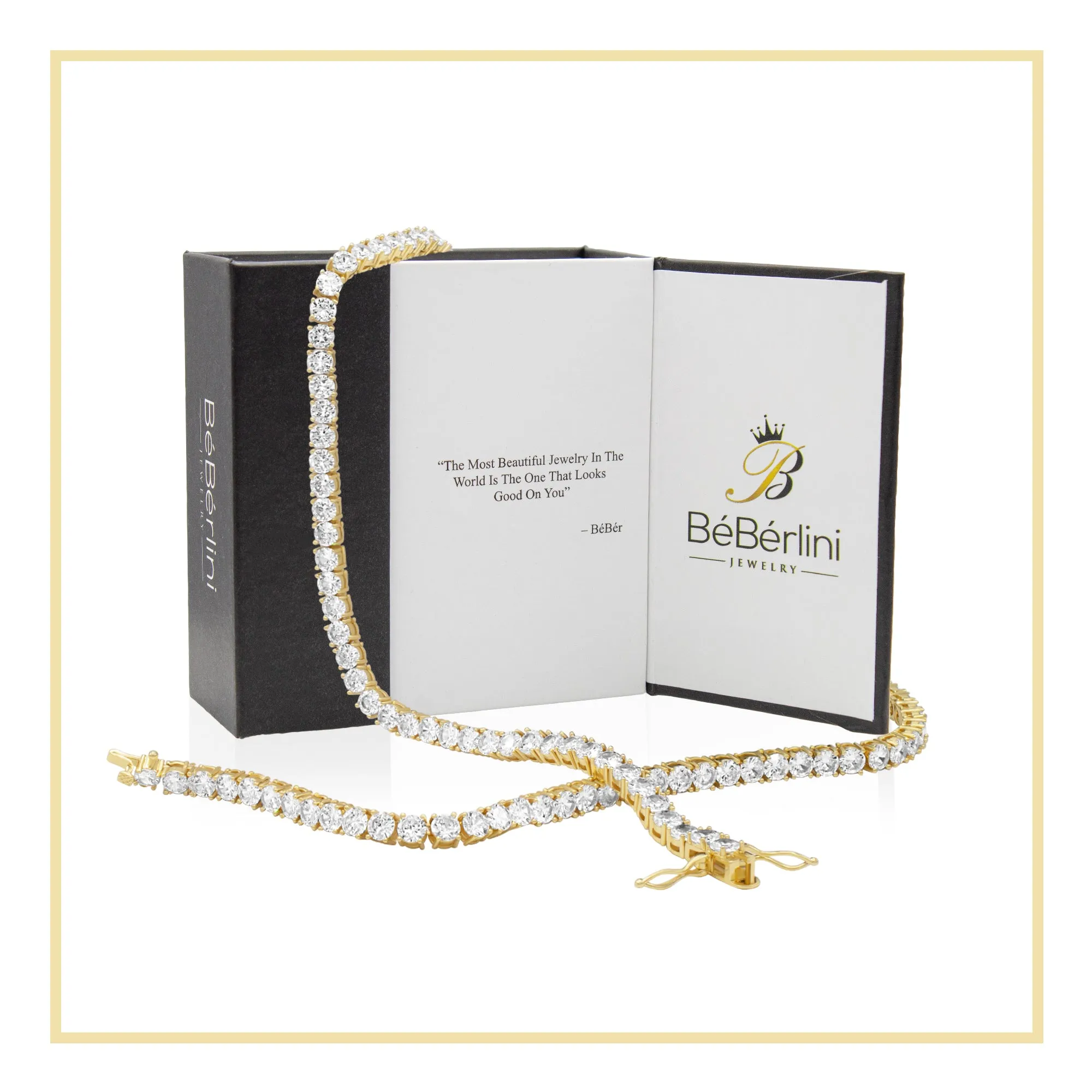 14K Gold-Plated Tennis Chain Cubic Zirconia Necklace For Women 18" 20" 24"