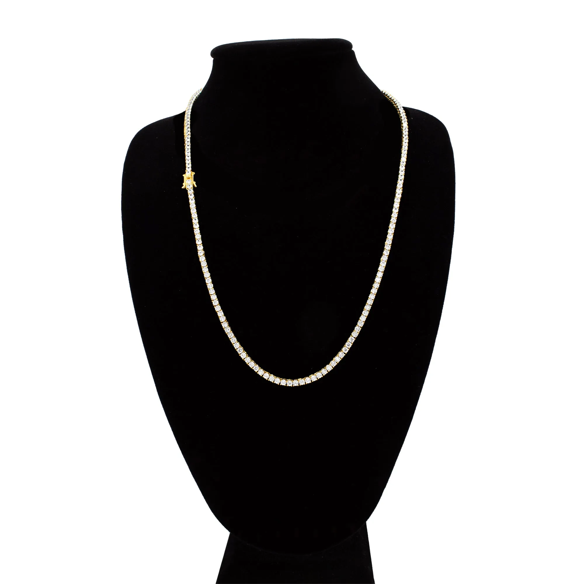 14K Gold-Plated Tennis Chain Cubic Zirconia Necklace For Women 18" 20" 24"