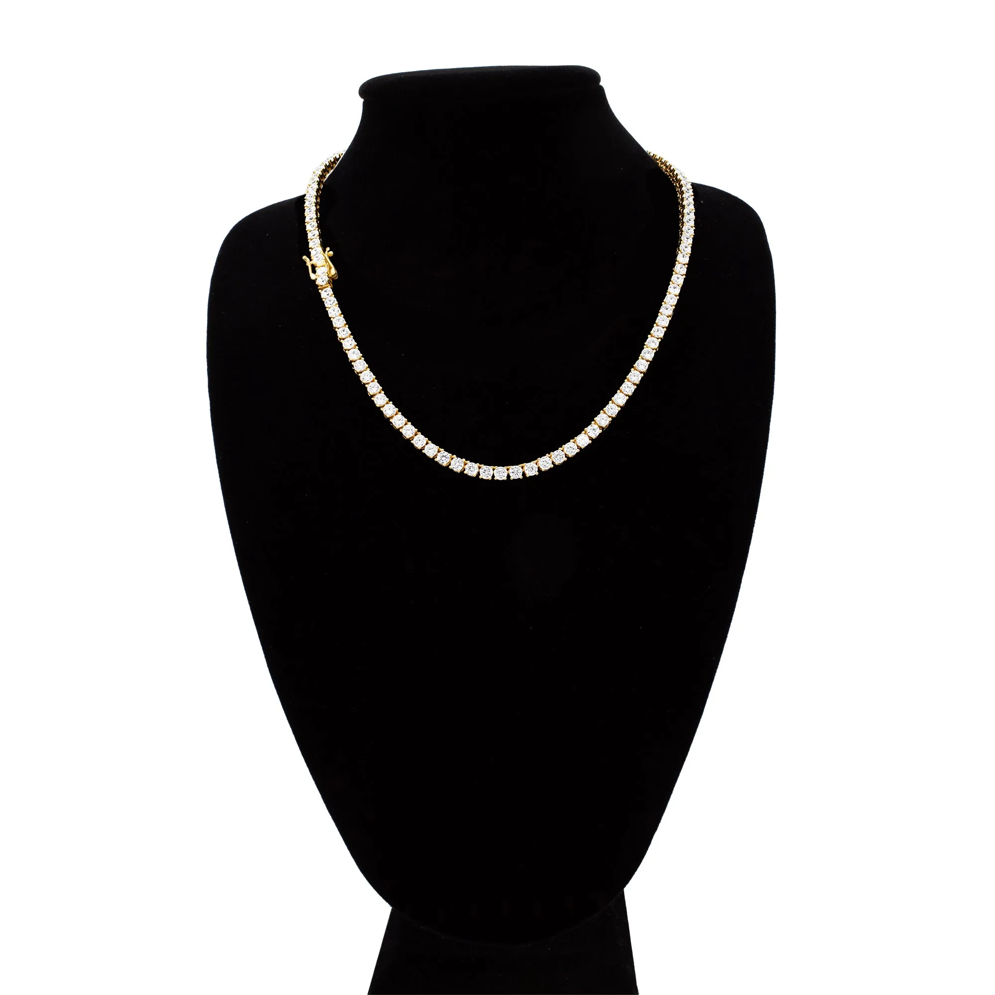 14K Gold-Plated Tennis Chain Cubic Zirconia Necklace For Women 18" 20" 24"