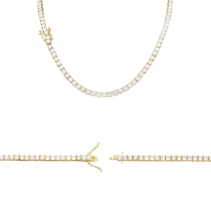 14K Gold-Plated Tennis Chain Cubic Zirconia Necklace For Women 18" 20" 24"