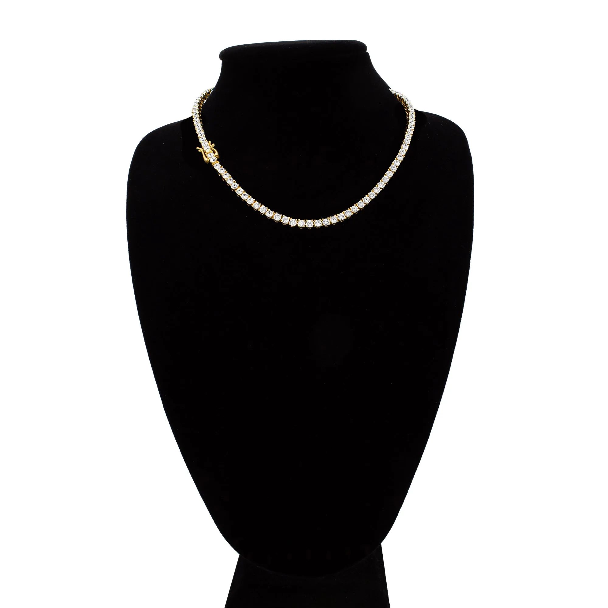 14K Gold-Plated Tennis Chain Cubic Zirconia Necklace For Women 18" 20" 24"