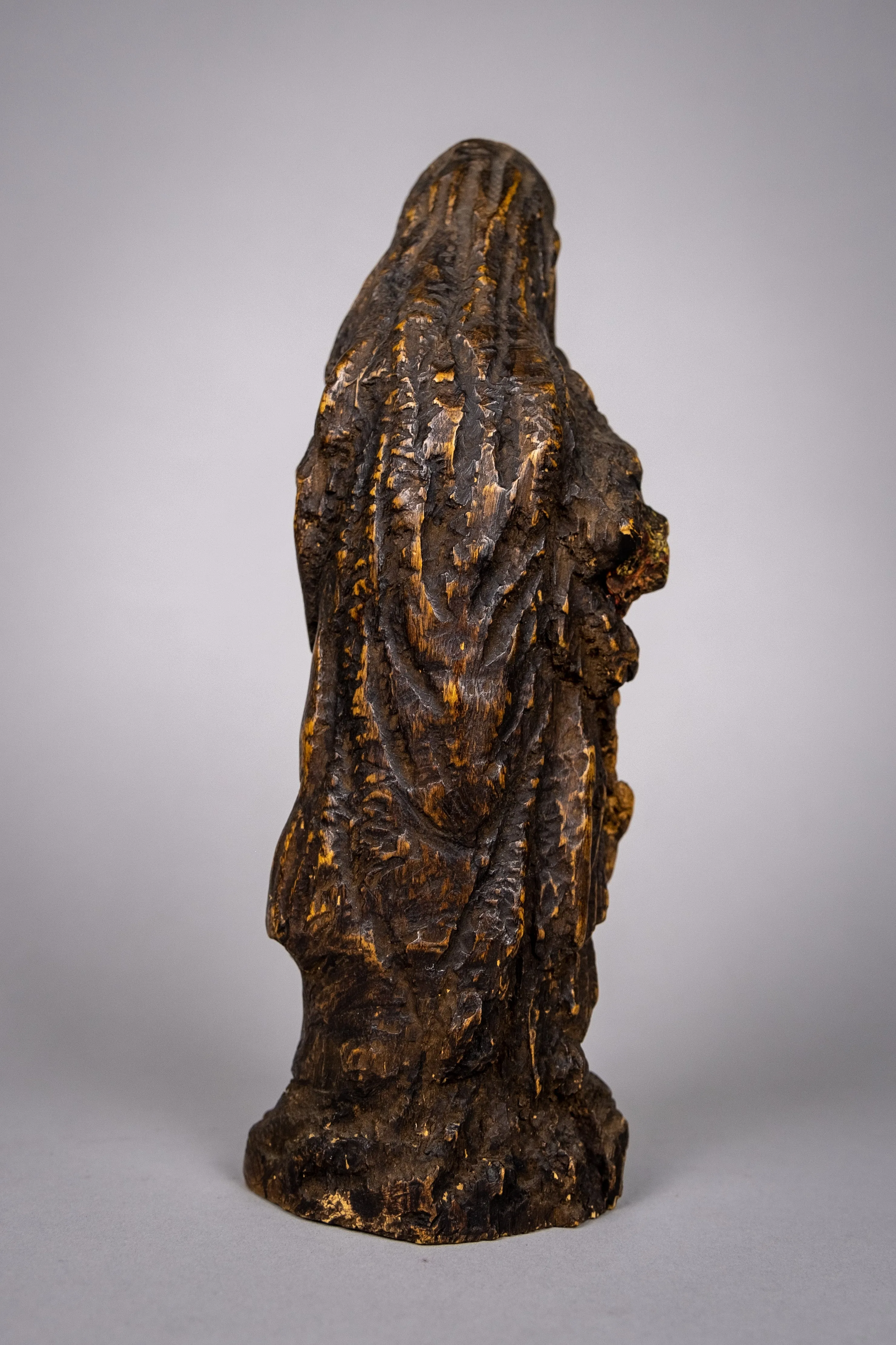 18th Century Italian Carved Wood Madonna Religious Icon / Figure
