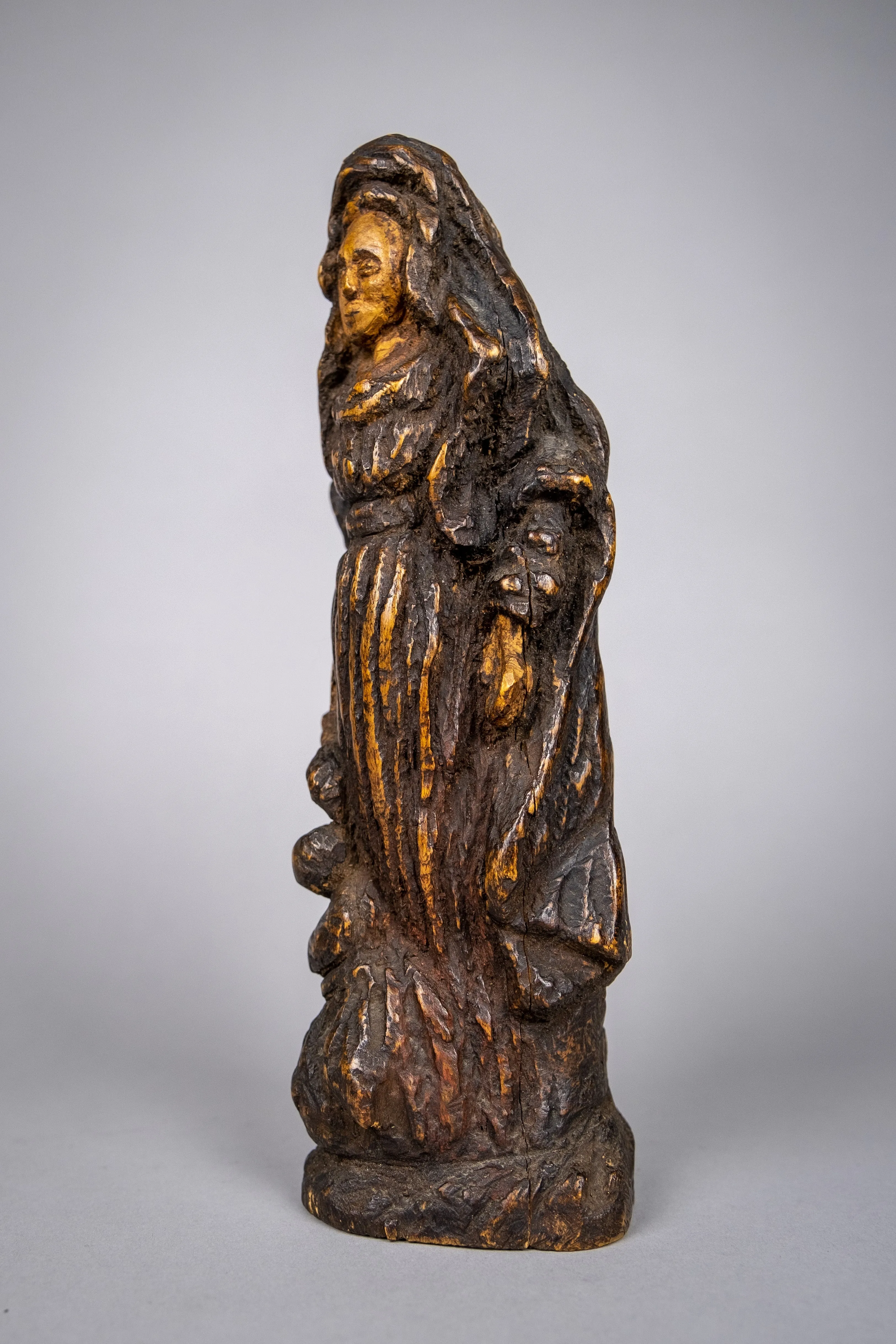 18th Century Italian Carved Wood Madonna Religious Icon / Figure