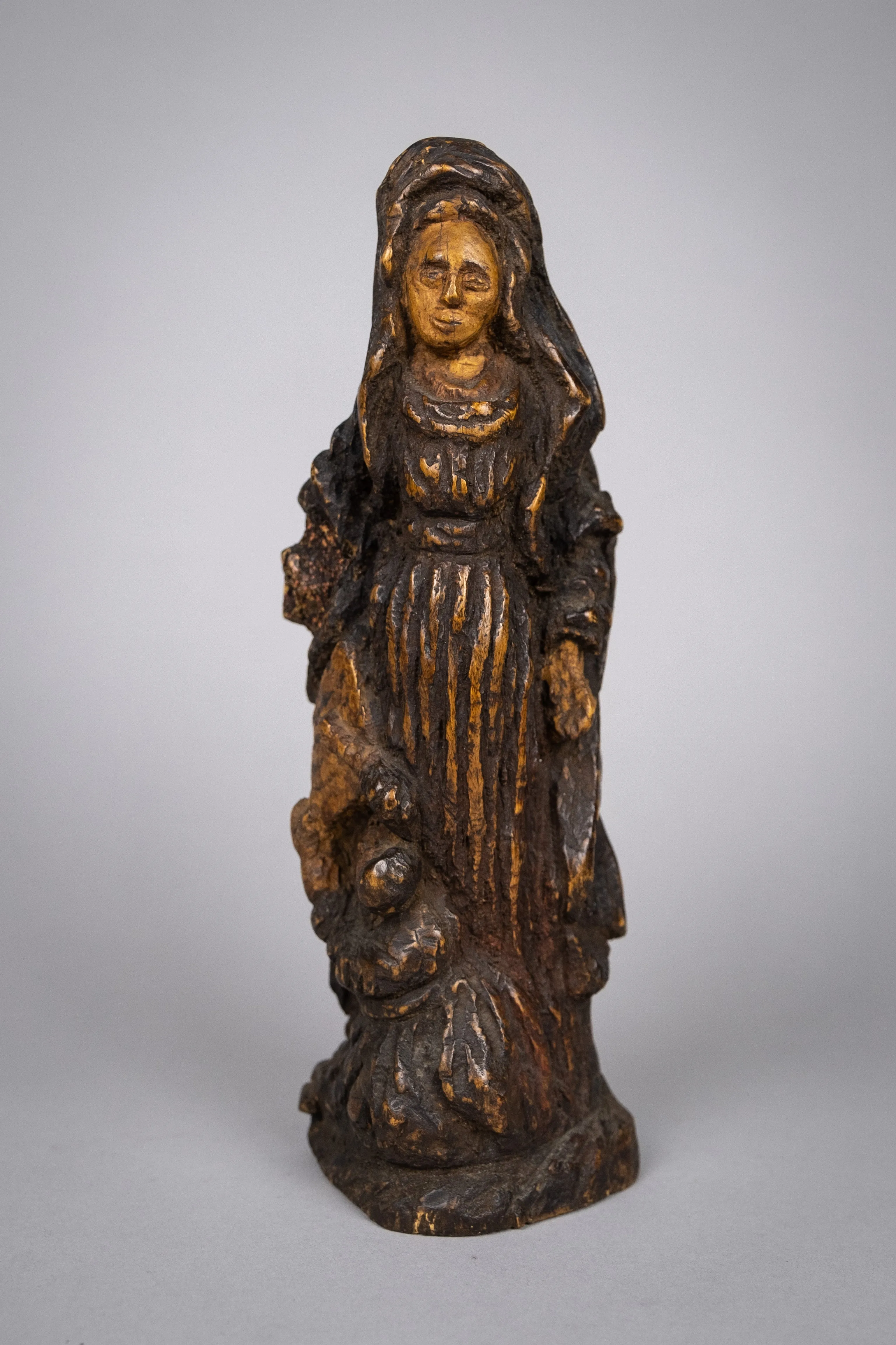 18th Century Italian Carved Wood Madonna Religious Icon / Figure