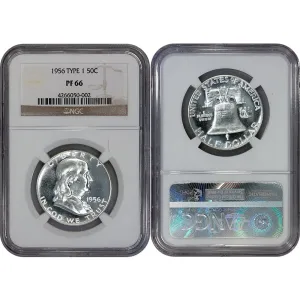 1956 Proof Type-1 Franklin Half Dollar - NGC PF 66 - Gem Proof
