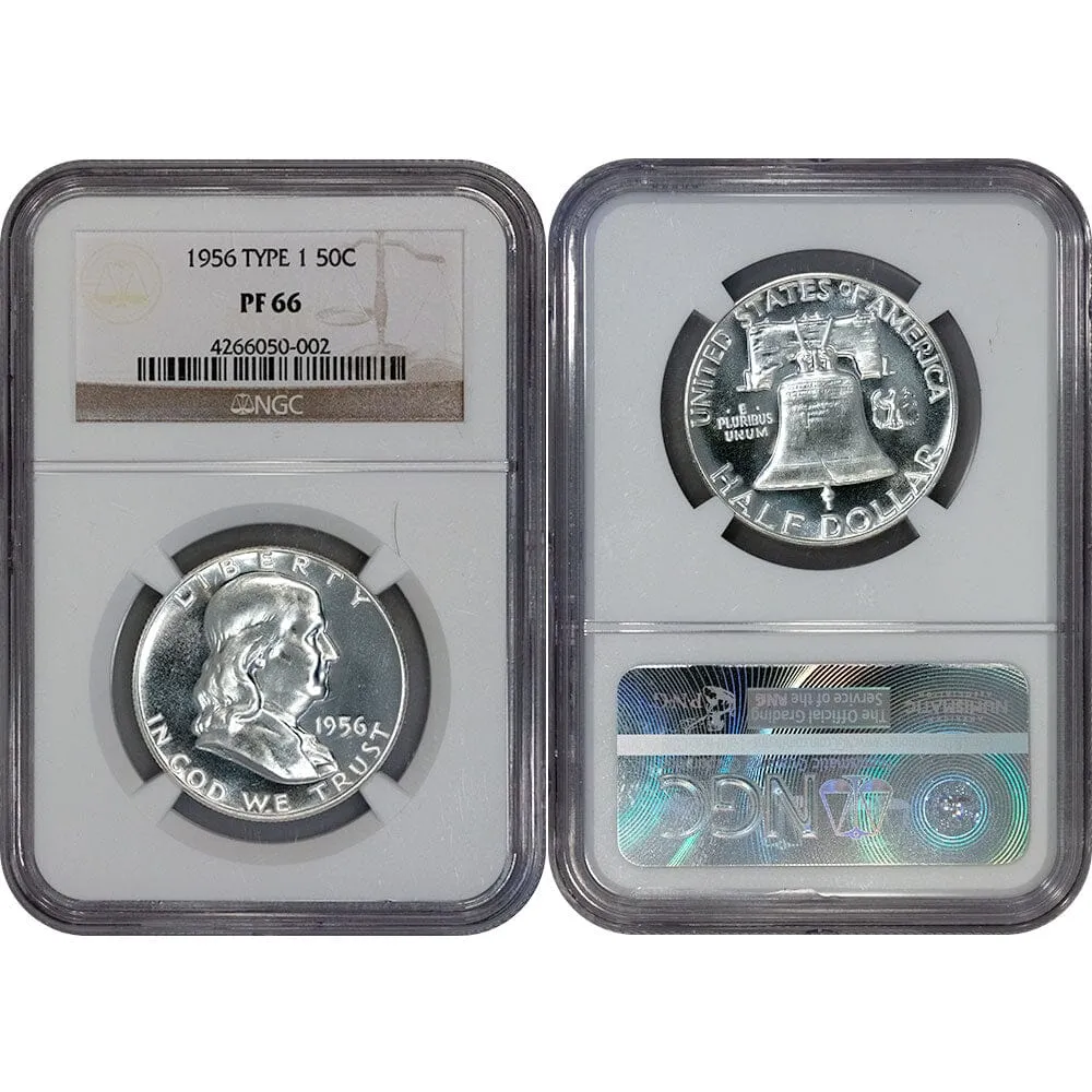 1956 Proof Type-1 Franklin Half Dollar - NGC PF 66 - Gem Proof