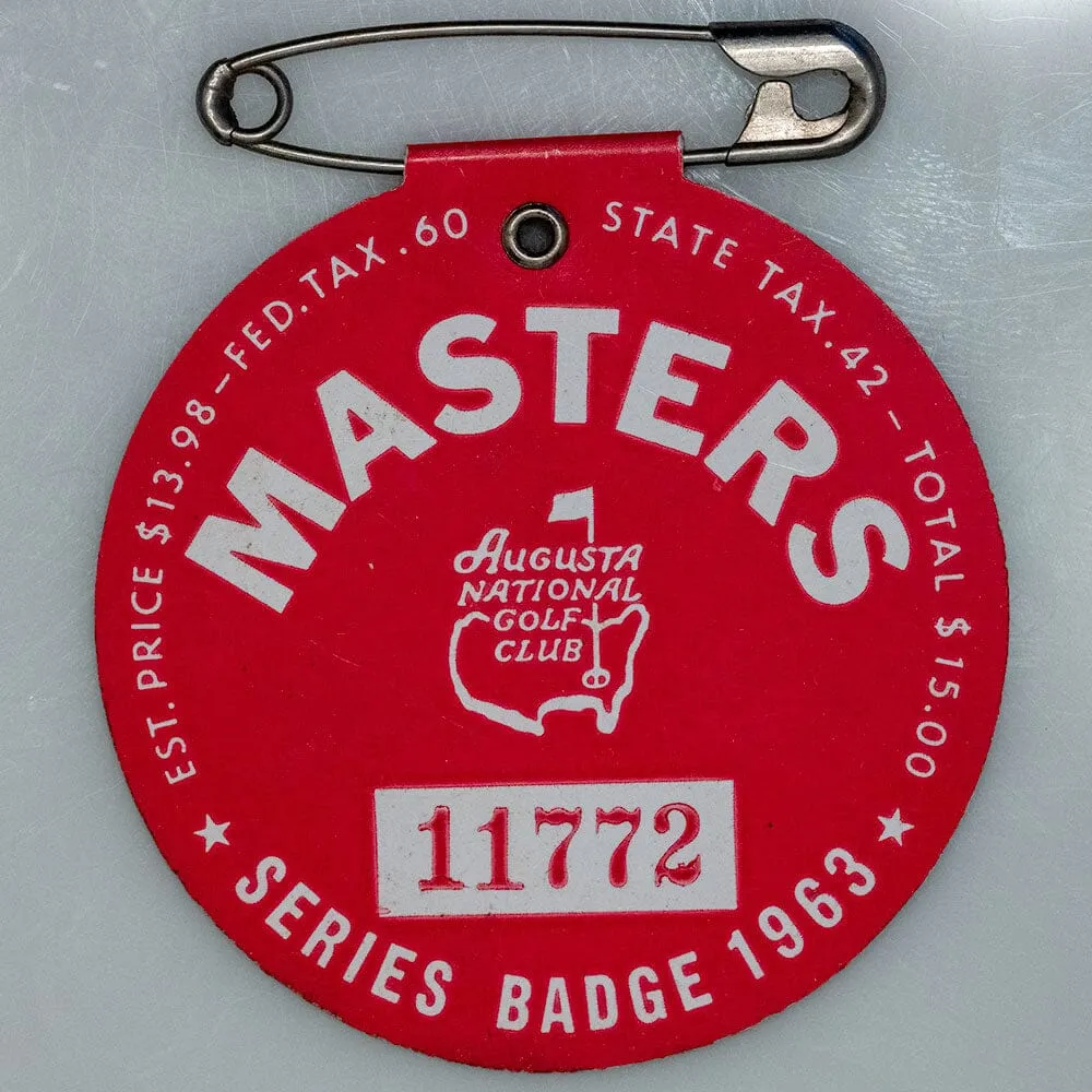 1963 Masters Tournament Badge/Ticket Augusta National Jack Nicklaus