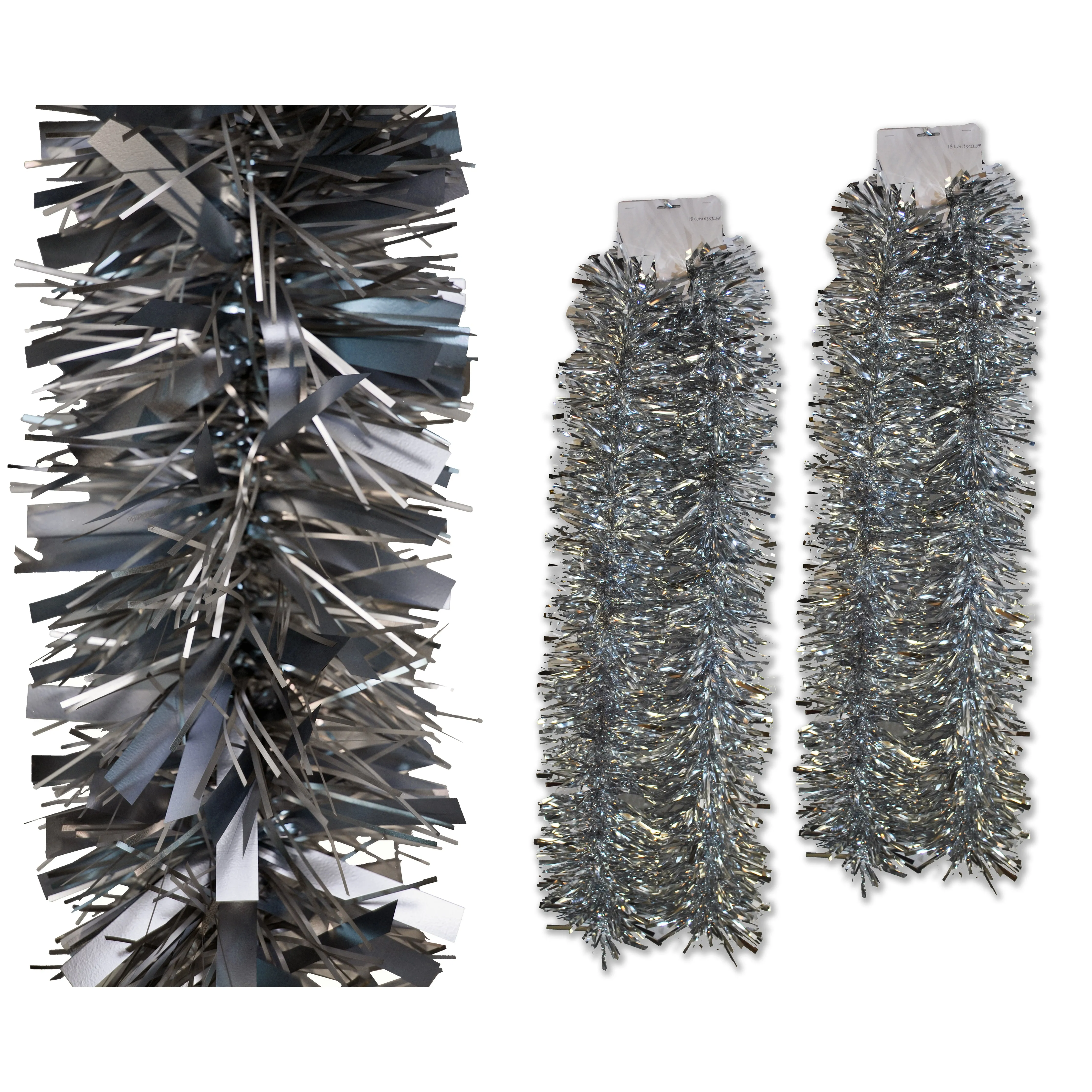 2 Pack 6' Deluxe Silver Tinsel Garland