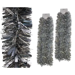 2 Pack 6' Deluxe Silver Tinsel Garland