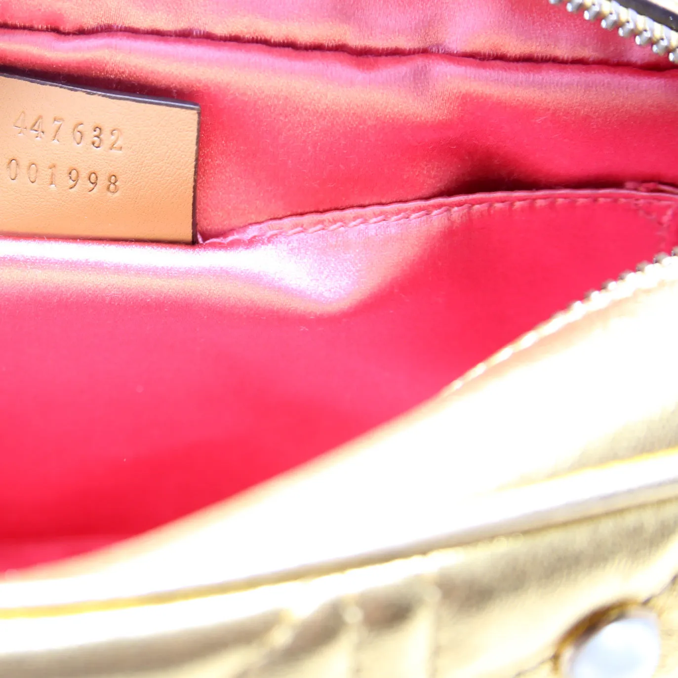 447632 Marmont Small Leather/Pearl Camera Bag