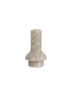 4.5'' SLIM BEIGE MARBLE TAPER HOLDER