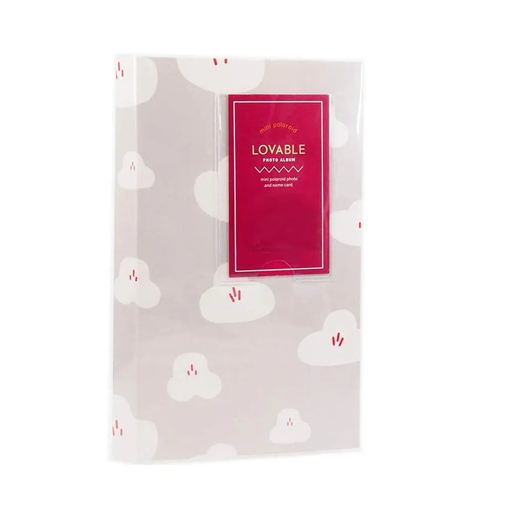 84 Pockets Mini Photo Album for Fujifilm Instax Mini 7s 8 8  9 25 26 50s 70 90 Instant Camera & Name Card - Grey Cloud Design