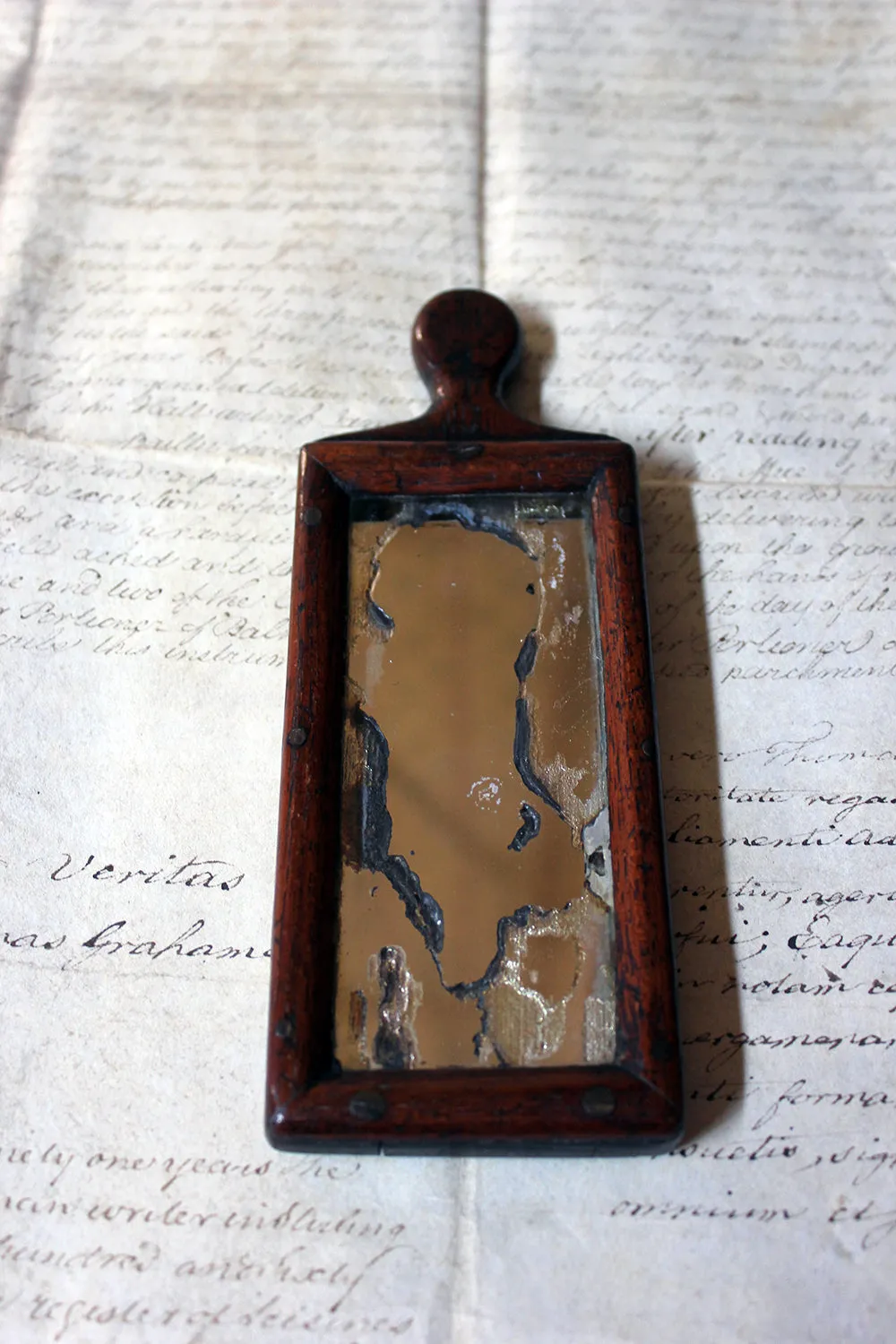 A Diminutive George III Period Hand Mirror c.1800