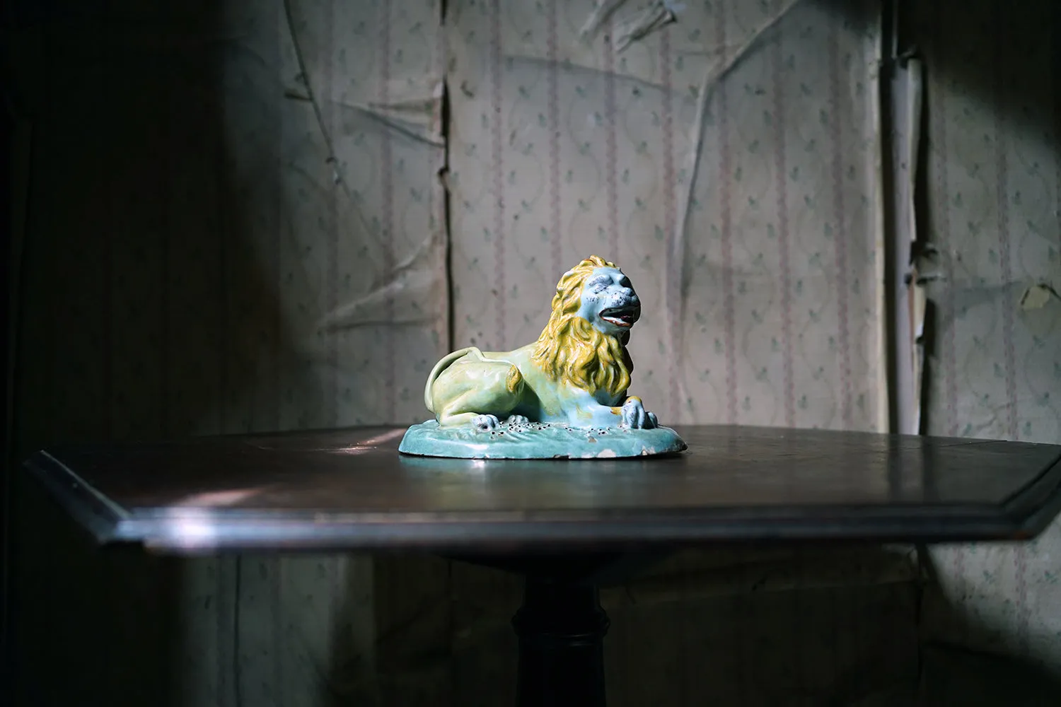 A Late 18thC Brussels Faience Model of a Lion c.1780