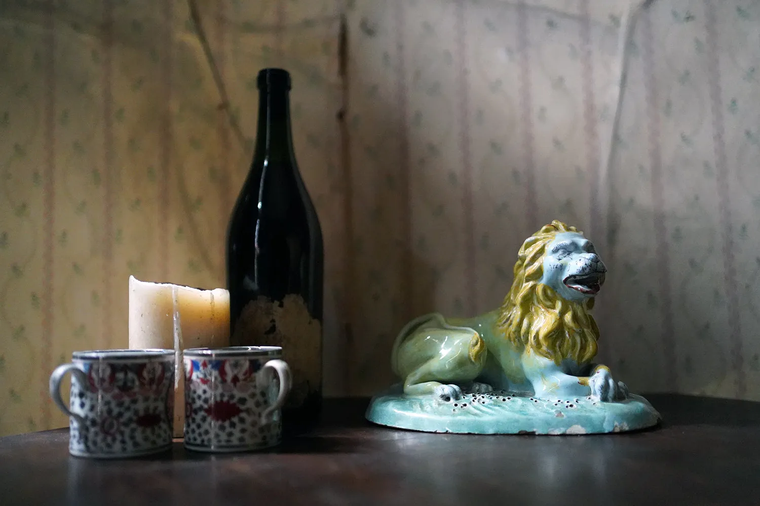 A Late 18thC Brussels Faience Model of a Lion c.1780
