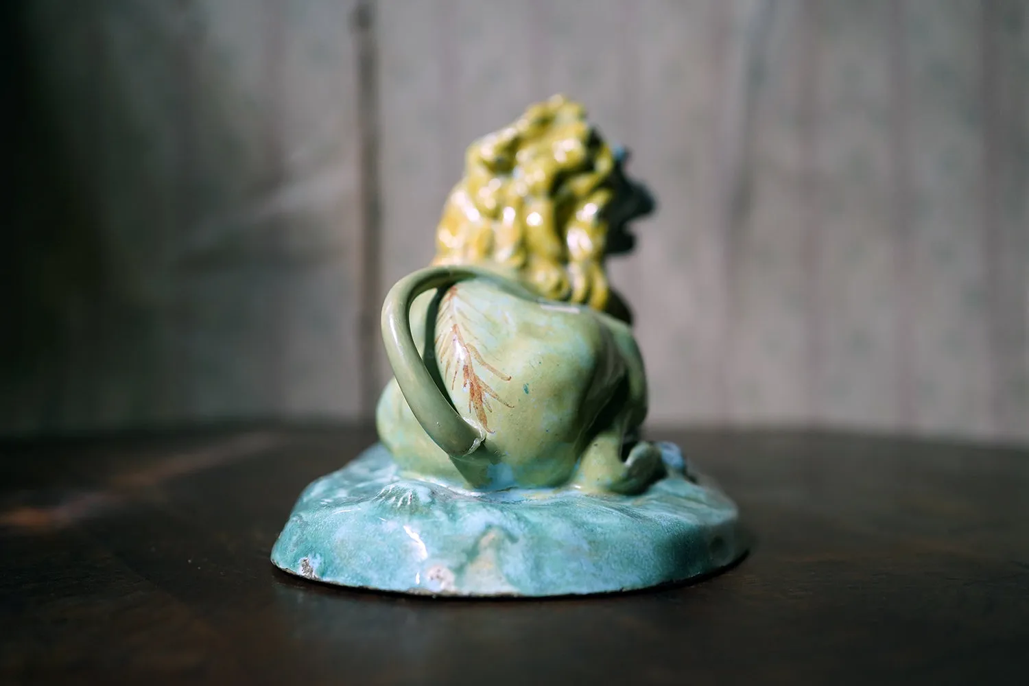 A Late 18thC Brussels Faience Model of a Lion c.1780