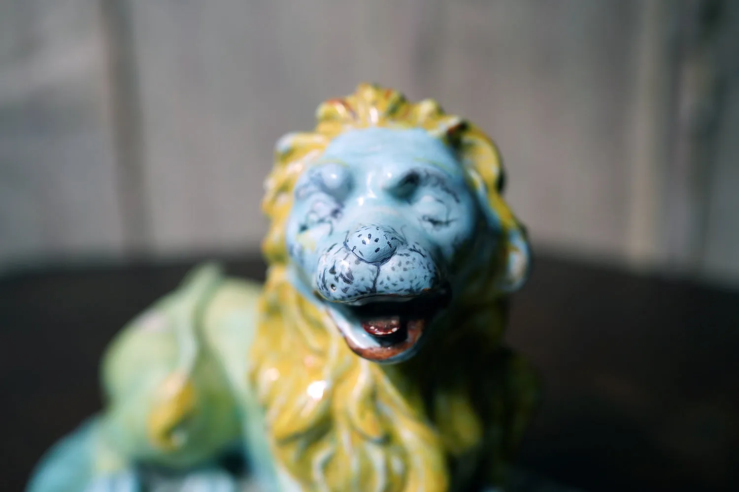 A Late 18thC Brussels Faience Model of a Lion c.1780