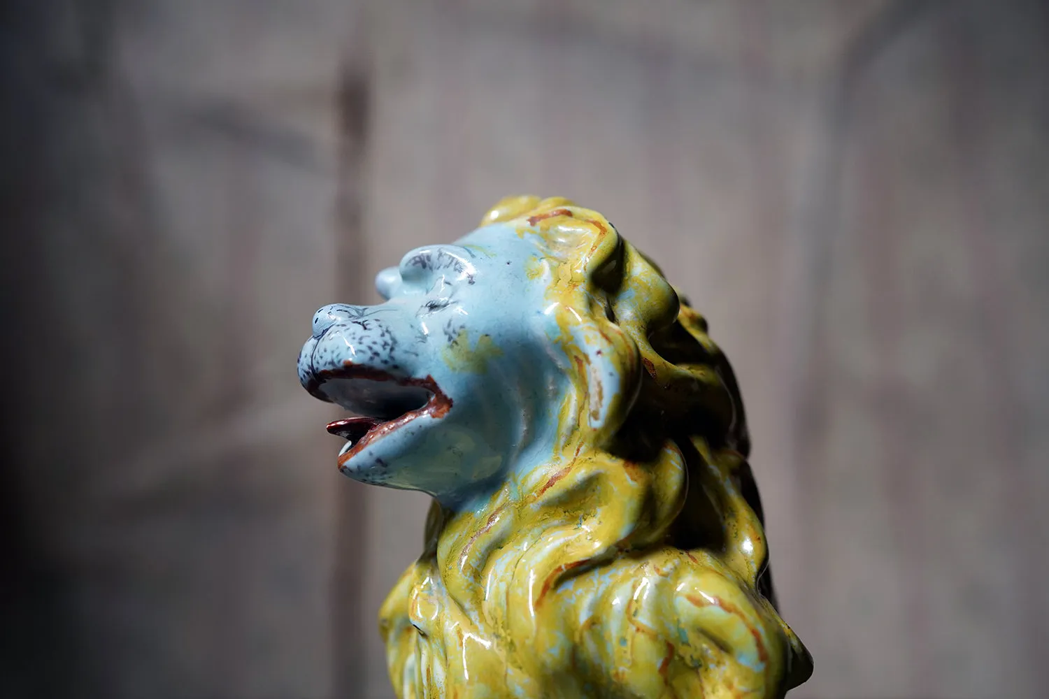 A Late 18thC Brussels Faience Model of a Lion c.1780