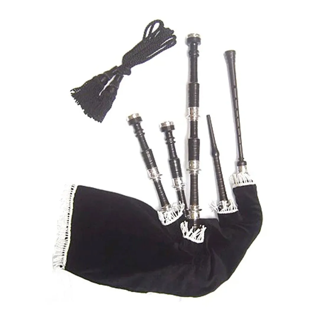 African Blackwood Half Size Bagpipe Fully Chrome Engraved