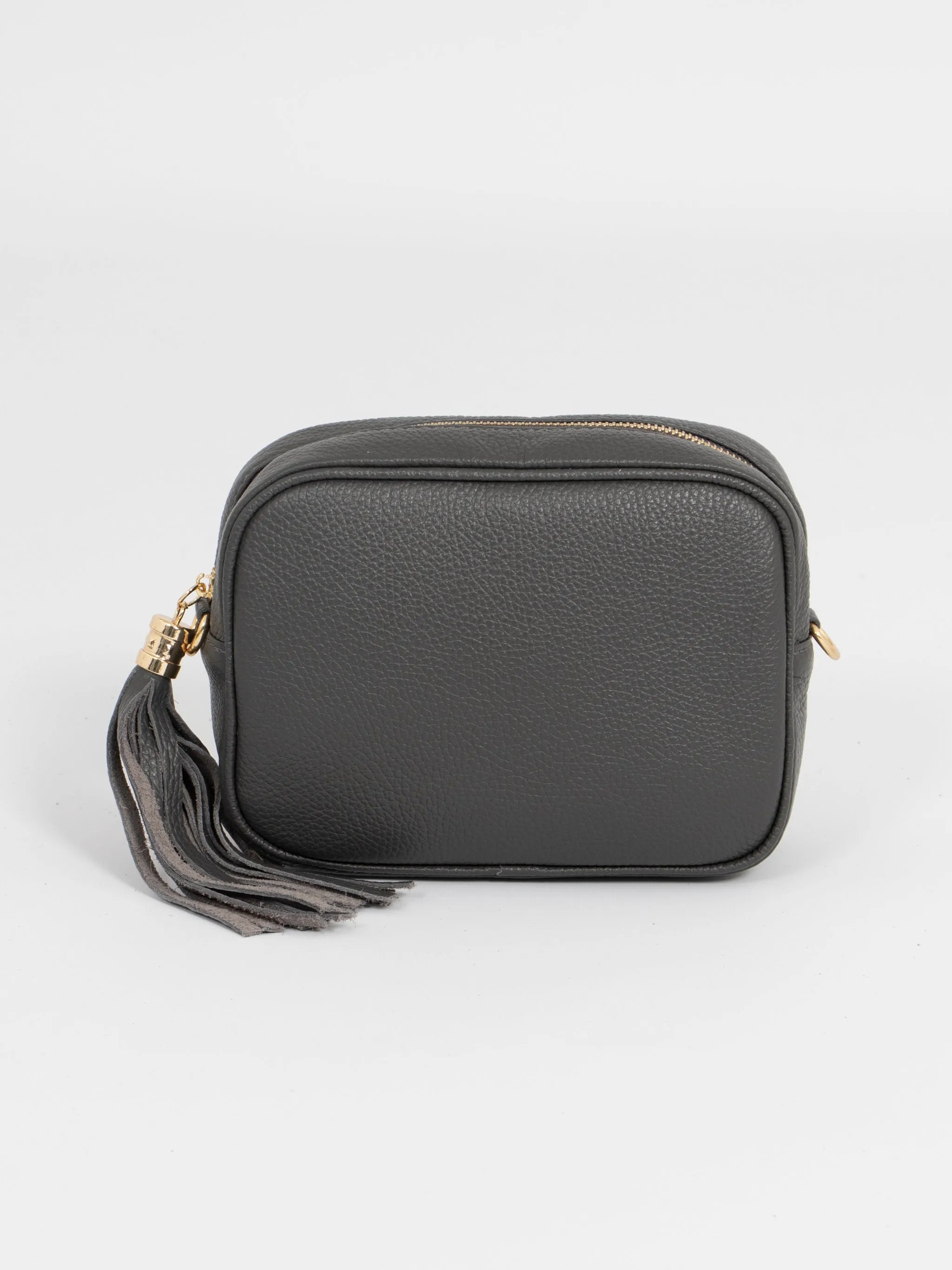 Beau Crossbody Bag - Dark Grey, Pebbled