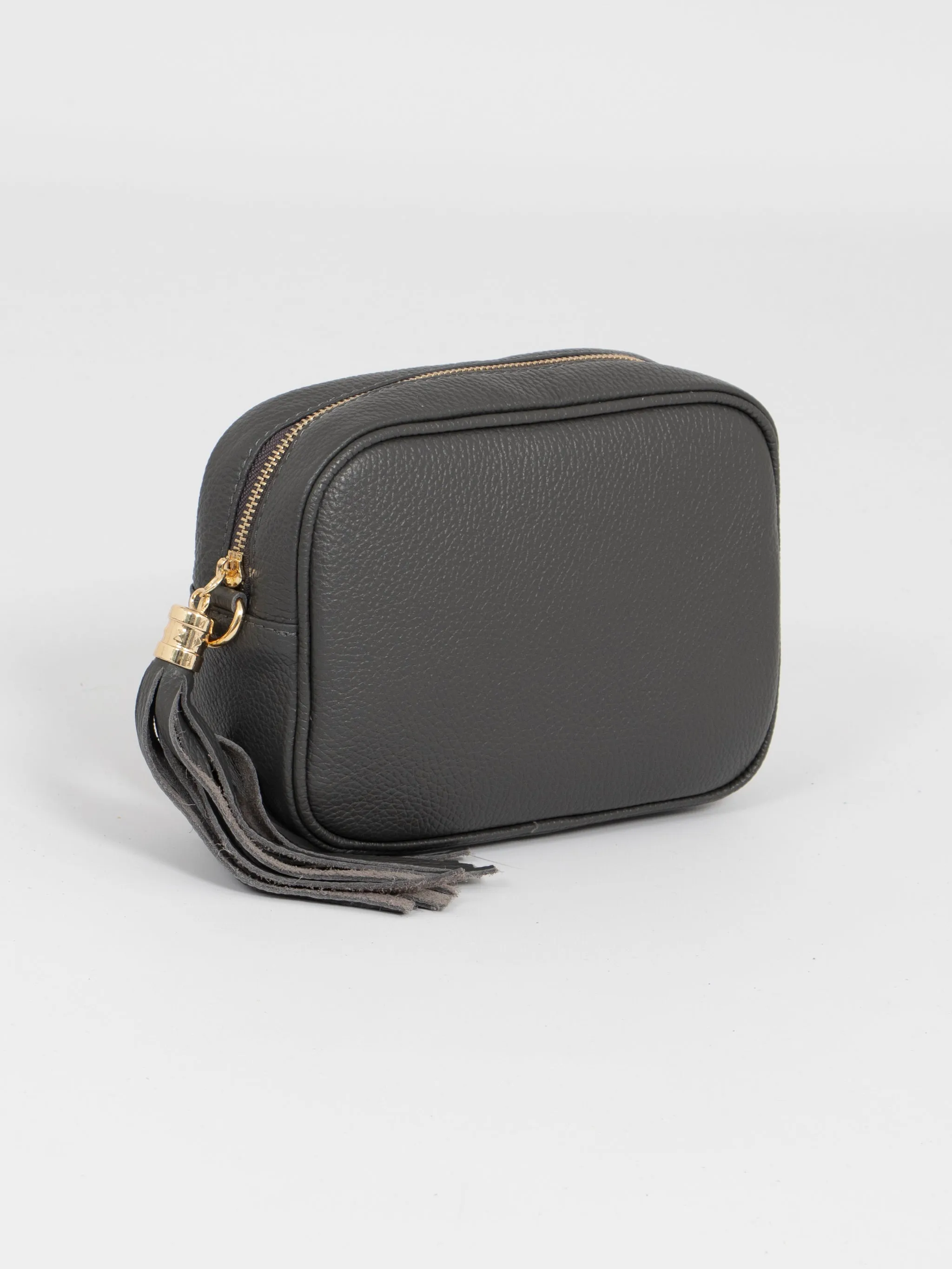 Beau Crossbody Bag - Dark Grey, Pebbled