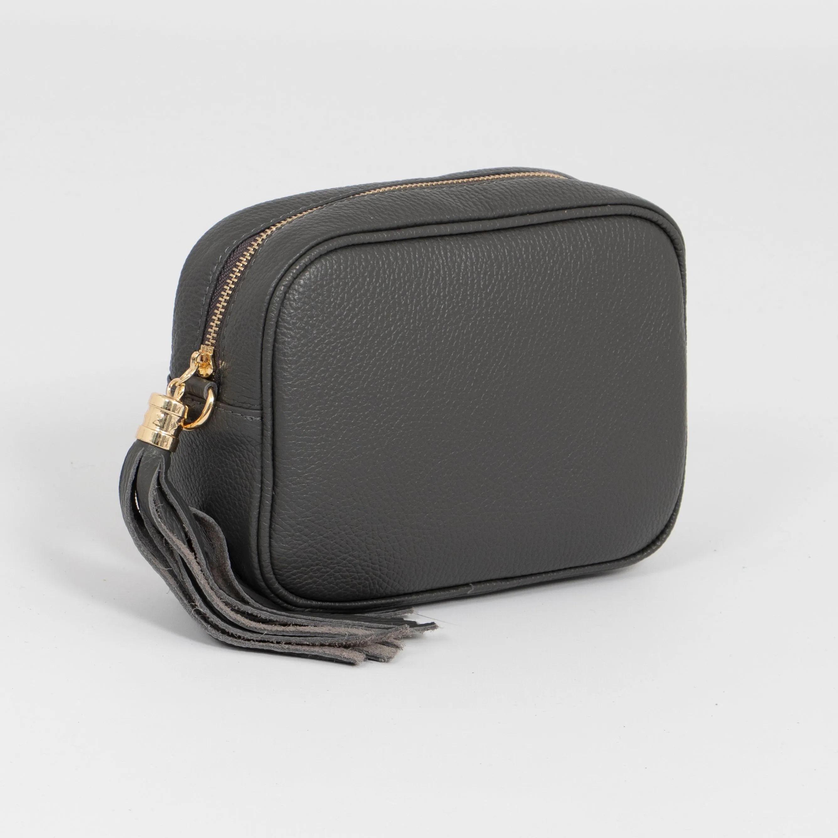 Beau Crossbody Bag - Dark Grey, Pebbled