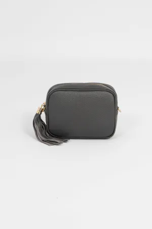 Beau Crossbody Bag - Dark Grey, Pebbled