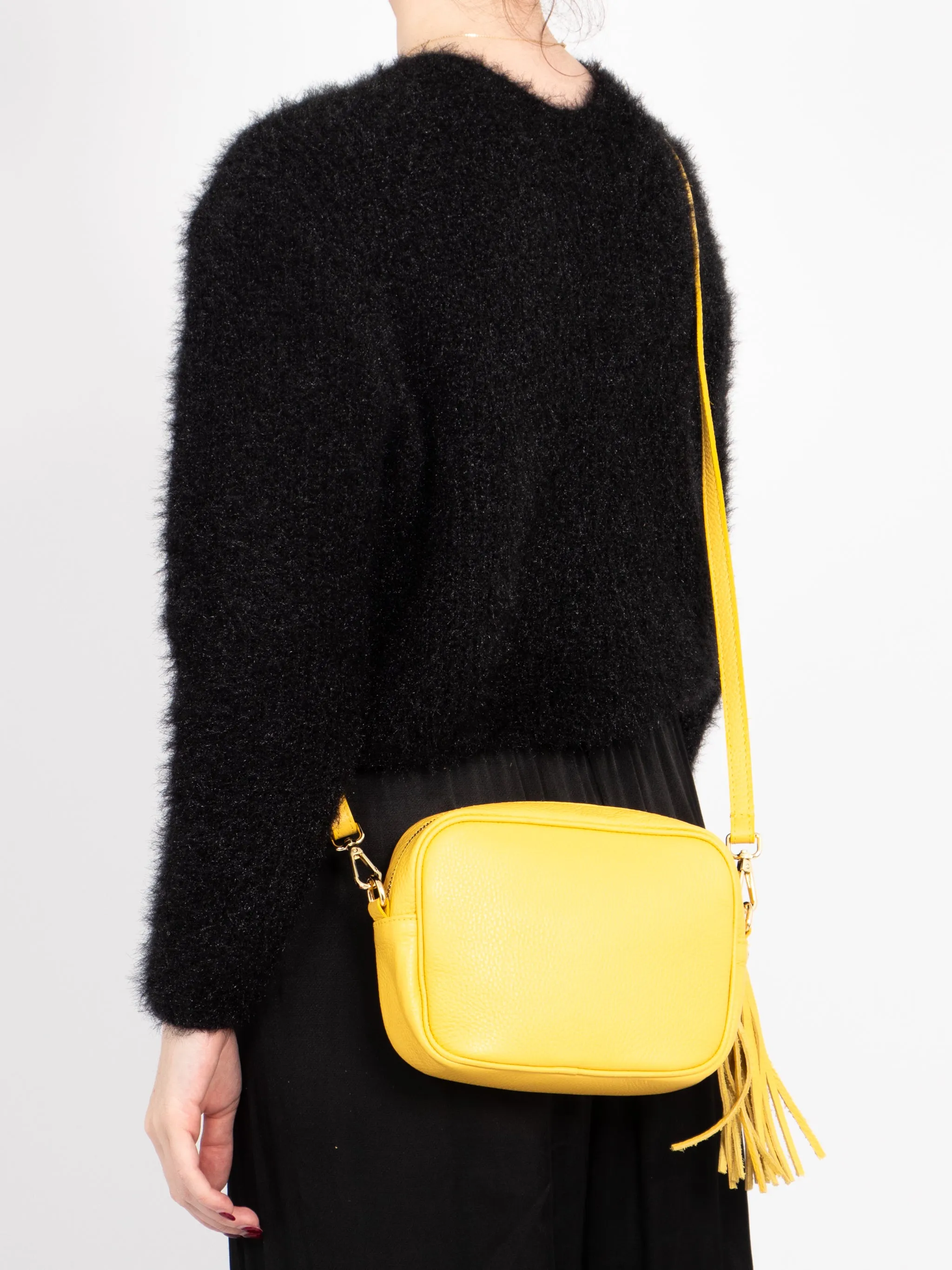 Beau Crossbody Bag - Yellow, Pebbled