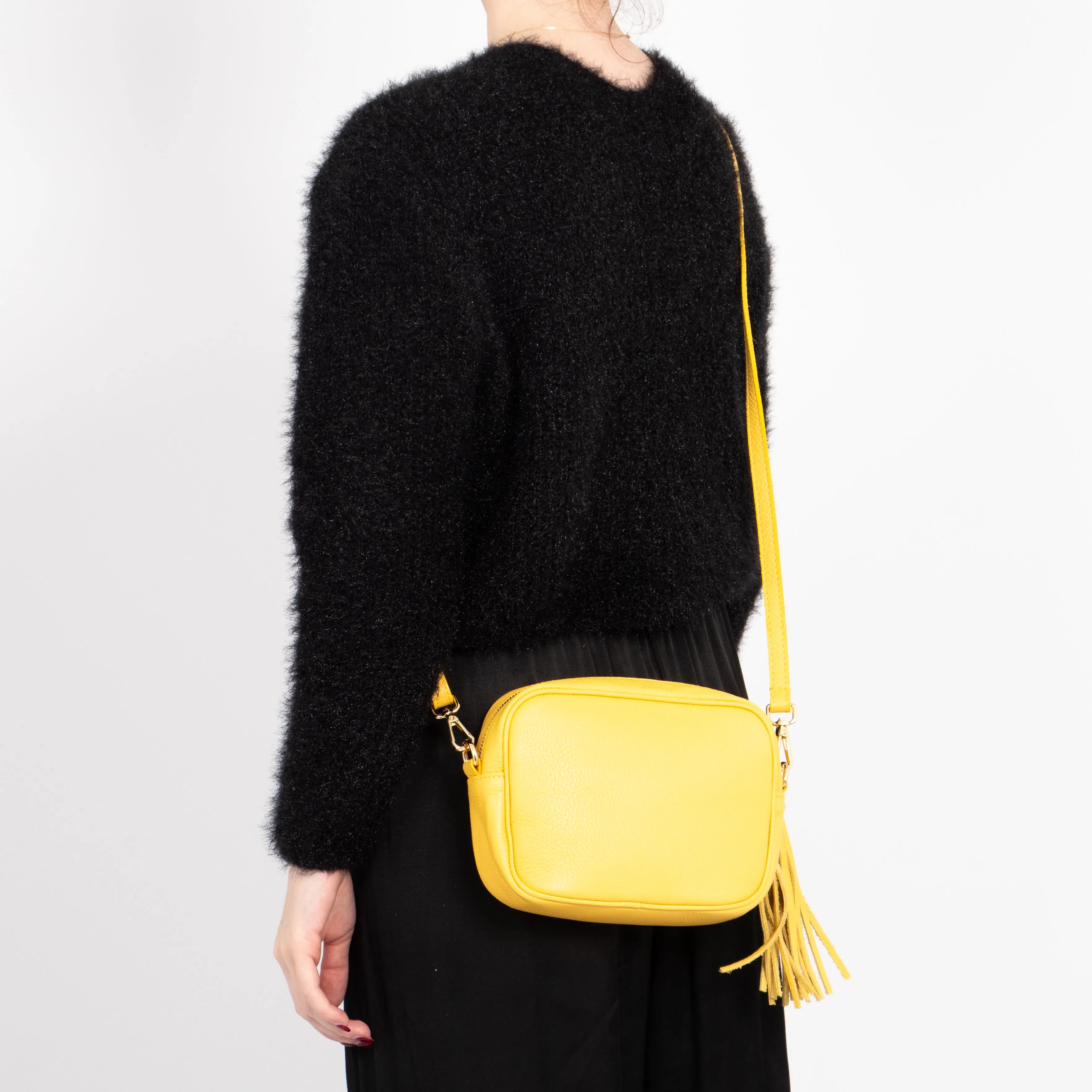 Beau Crossbody Bag - Yellow, Pebbled