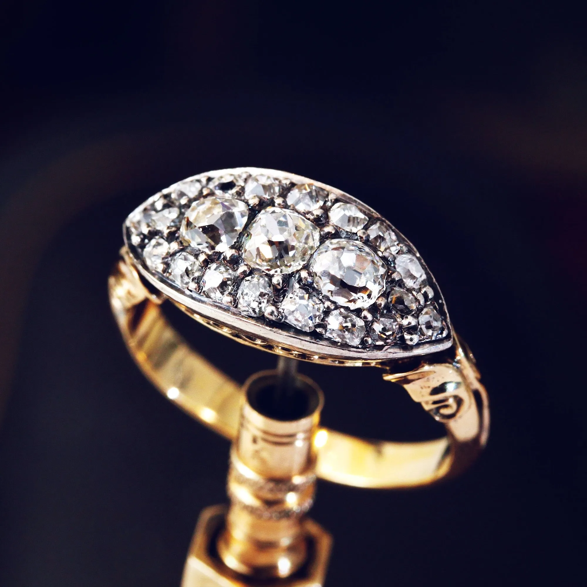 Beautiful Handmade Antique Diamond Cluster Ring