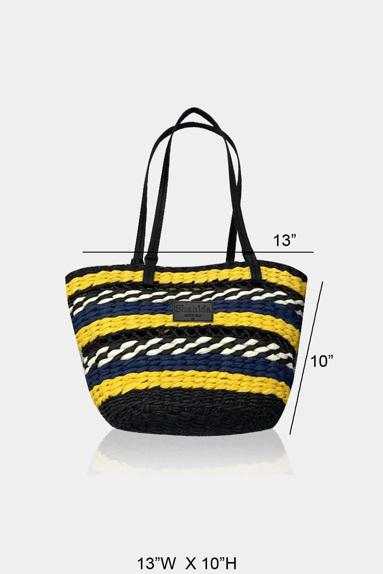 Black & Yellow Contemporary Stripes Tote Handbag