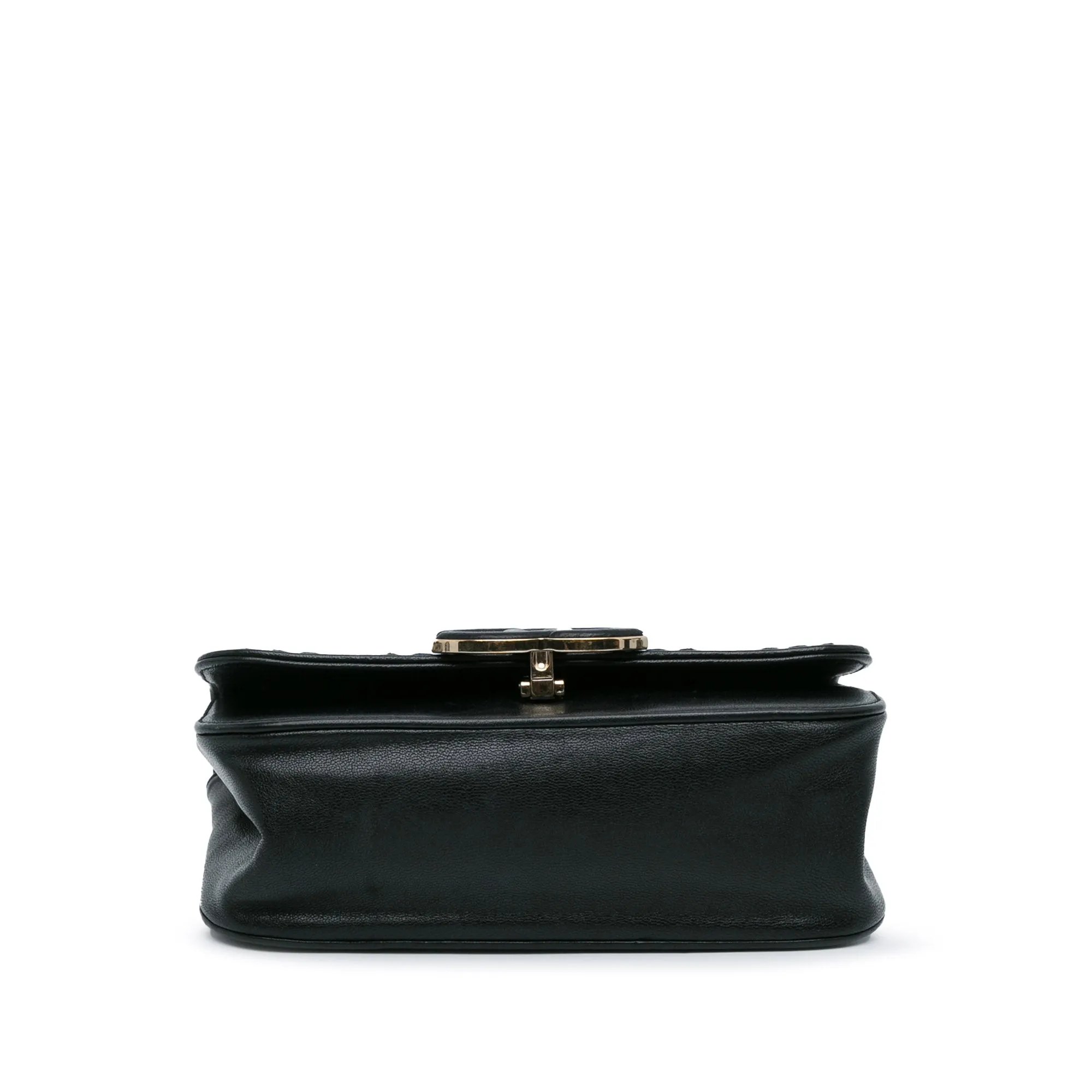 Black Chanel Small Lambskin Subtle Flap Bag