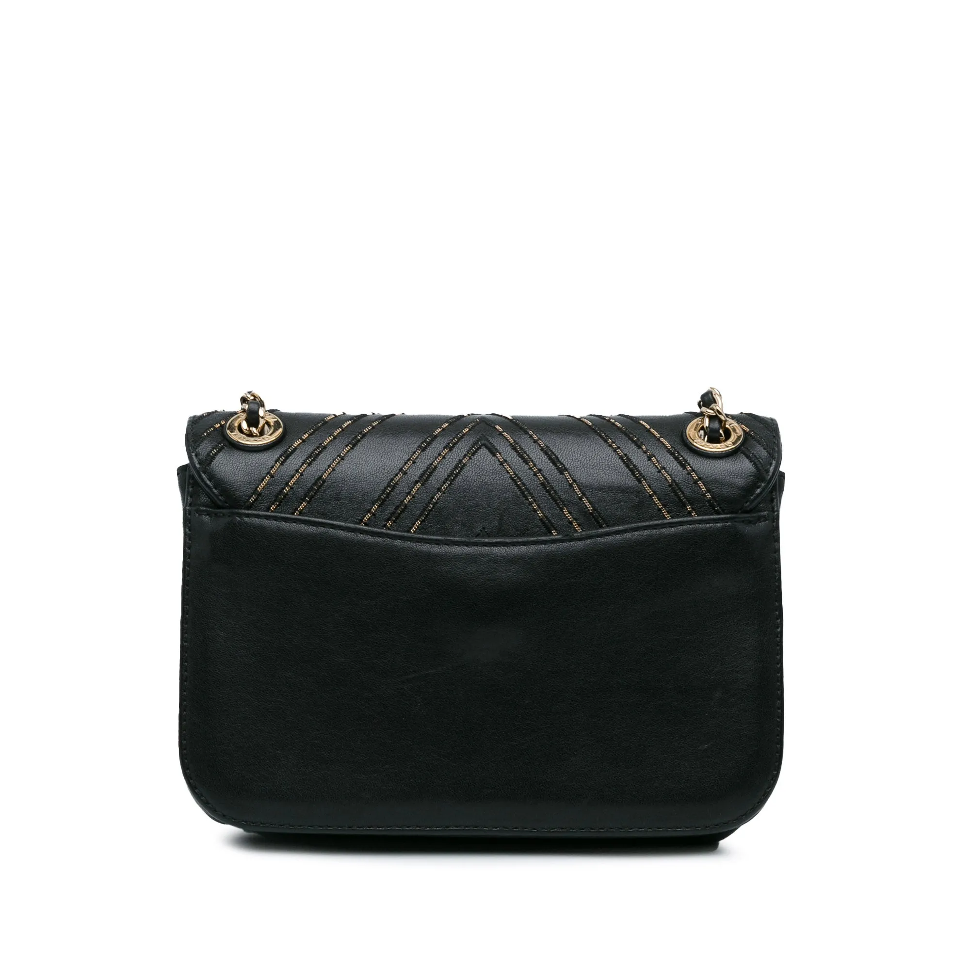 Black Chanel Small Lambskin Subtle Flap Bag
