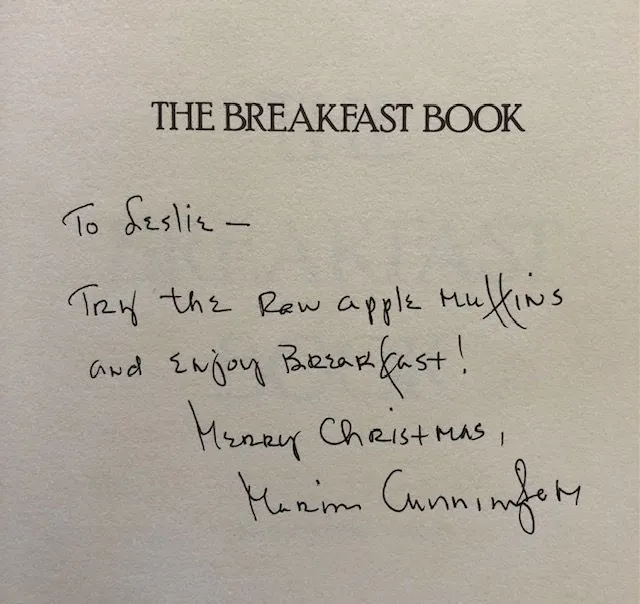 (Breakfast) Marion Cunningham. The Breakfast Book. SIGNED!