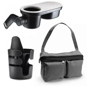 Bugaboo Fox 2 / Lynx Organizer / Snack Tray / Cup Holder Accessory Bundle - Grey Melange