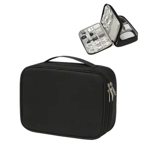 Cable Organizer Bag Electronic Accessory Organizer Travel Storage Case Black