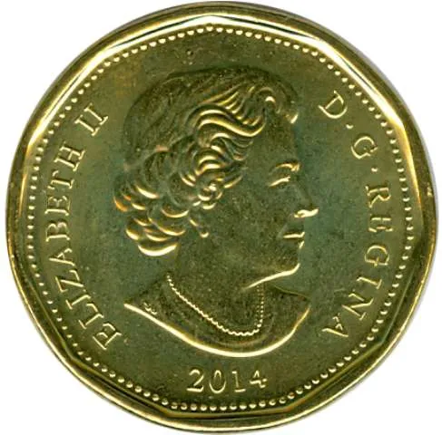 Canada Nickel 2014 $1 (Elizabeth II) 6.27gr .915
