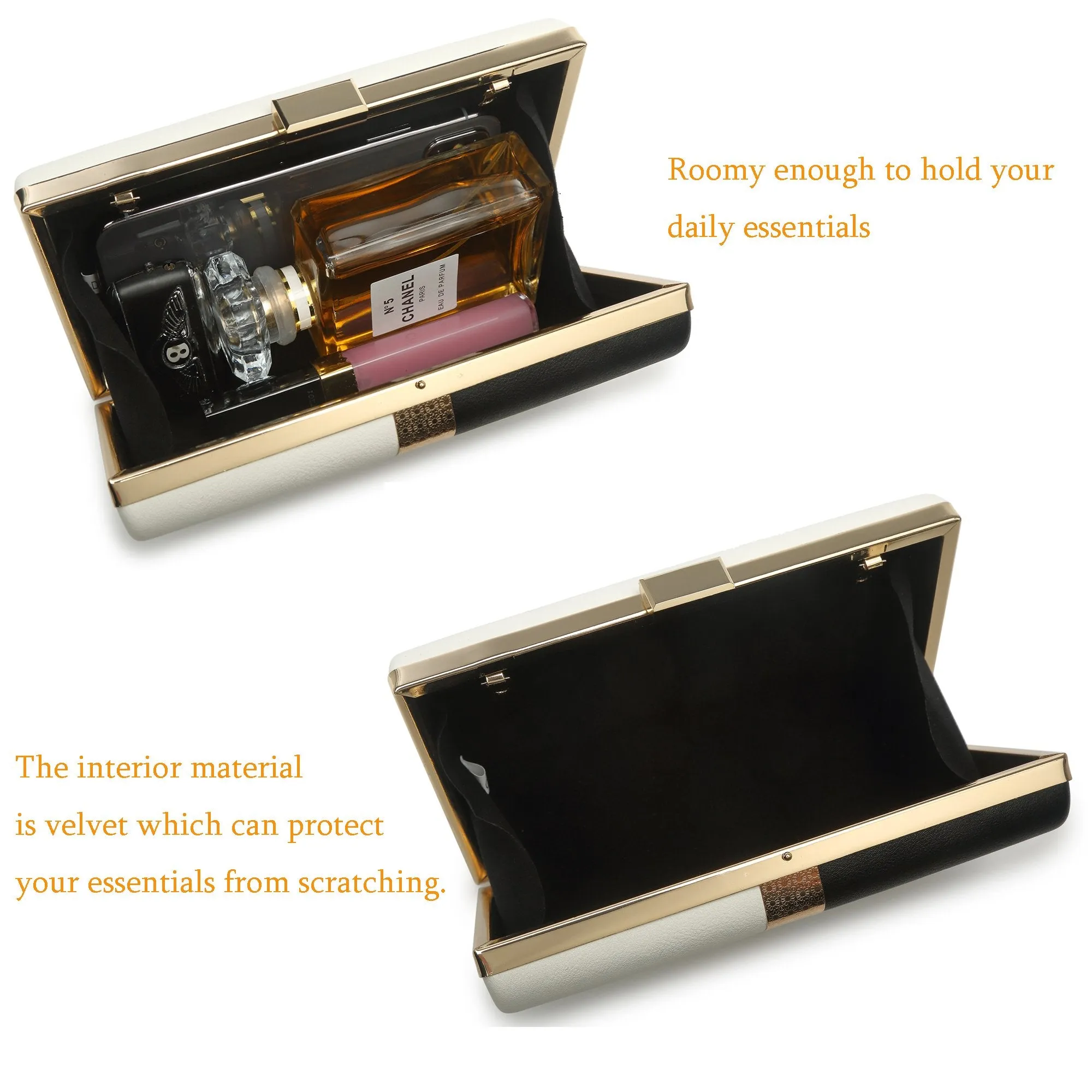 CARIEDO Evening Clutch for Women, Evening Bag Crossbody Bag Wedding Bridal Purse for Cocktail Party Prom