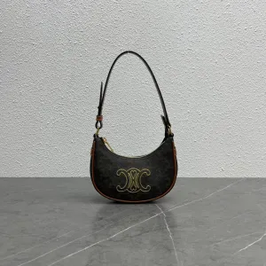 CE Triope Heart Embroidered Mini Abba &#8211; Triope Canvas Brown For Women 6.4in/16cm 10I602EB1.04LU