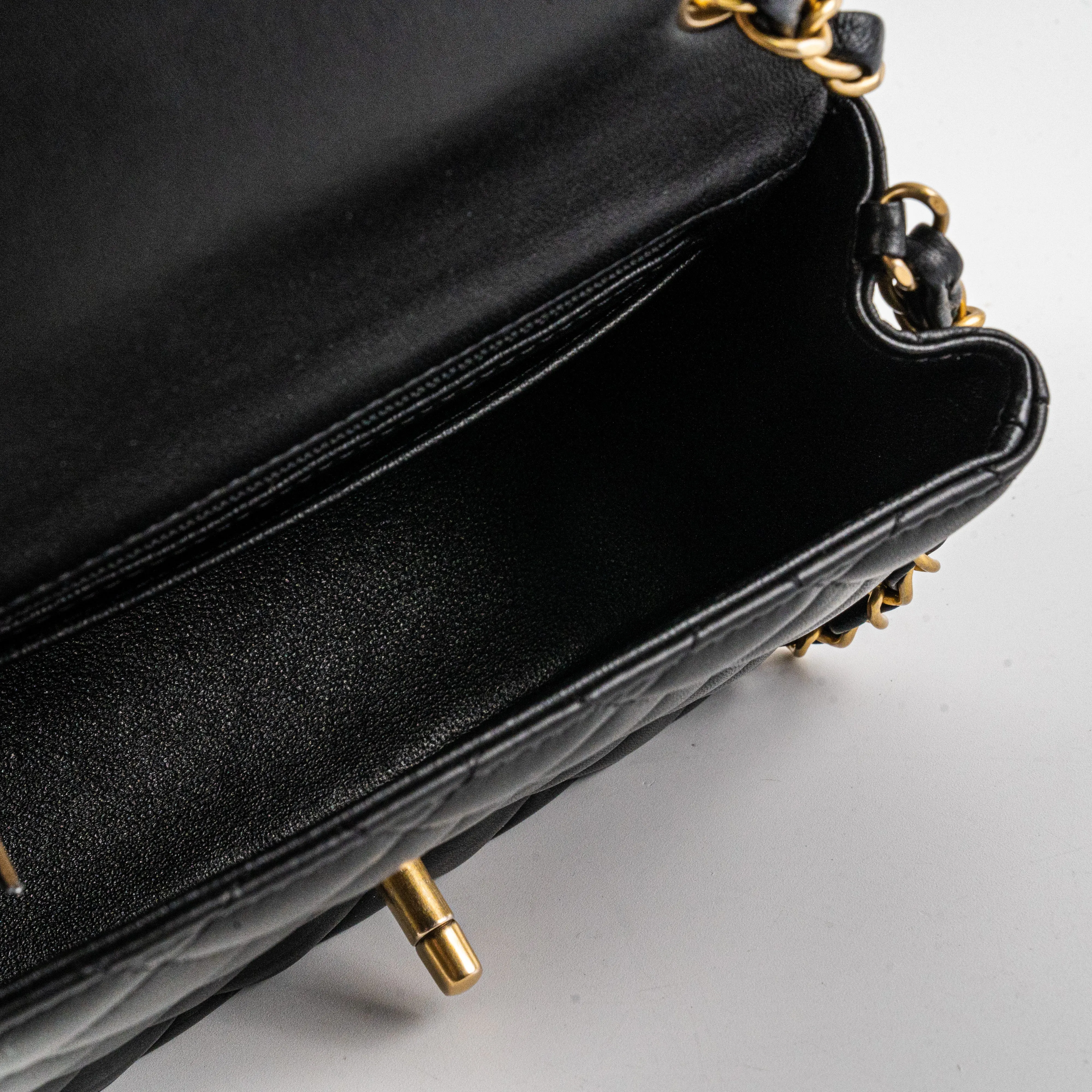 Chanel 19S Mini Square Bag Black