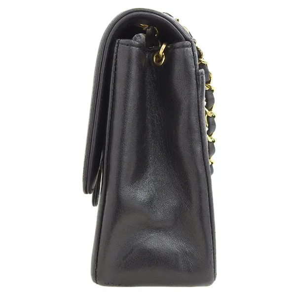 CHANEL Around 1992 Made Mademoiselle Stitch Classic Flap Chain Bag 25Cm Black