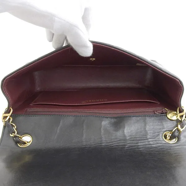 CHANEL Around 1992 Made Mademoiselle Stitch Classic Flap Chain Bag 25Cm Black