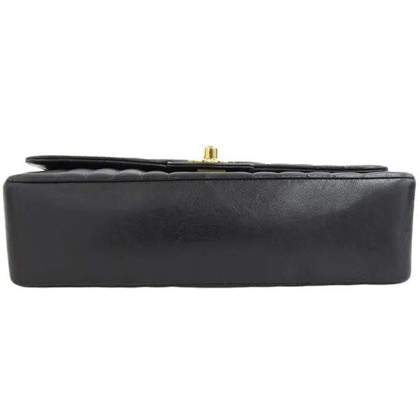 CHANEL Around 1992 Made Mademoiselle Stitch Classic Flap Chain Bag 25Cm Black