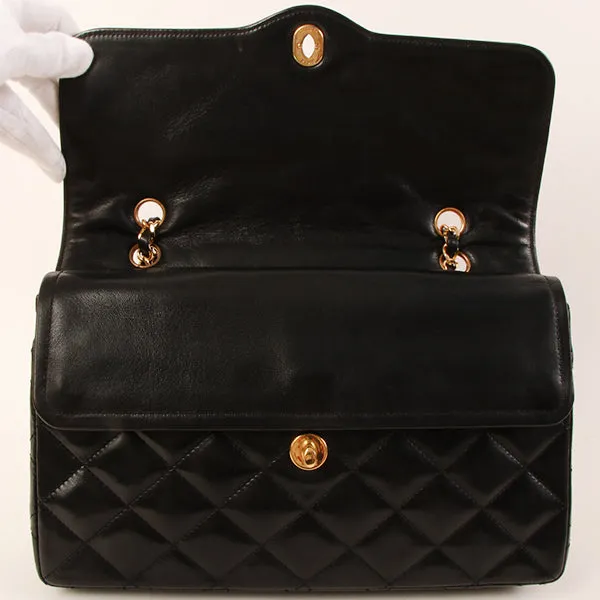 CHANEL Around 1992 Made Paris Limited Design Flap Chain Bag Black