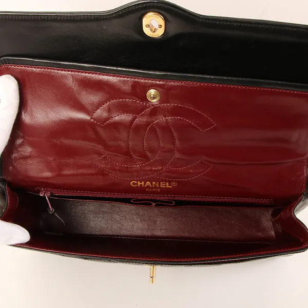 CHANEL Around 1992 Made Paris Limited Design Flap Chain Bag Black